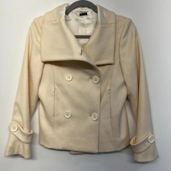 Joseph Wool Jagger Double Breasted Pea Coat 38/ US 6 Cream - Picture 1 of 6